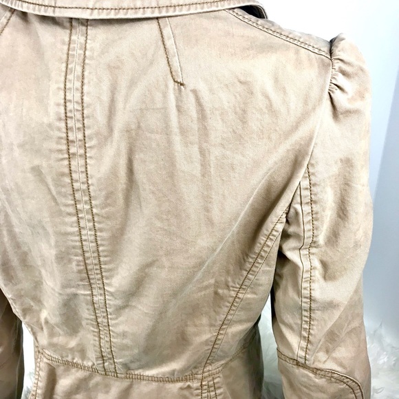 LOFT Button Up Collared Jacket, Tan, Size 6 - Picture 8 of 9